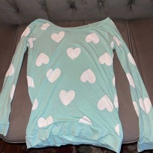 Mimi green small, heart long sleeve blouse